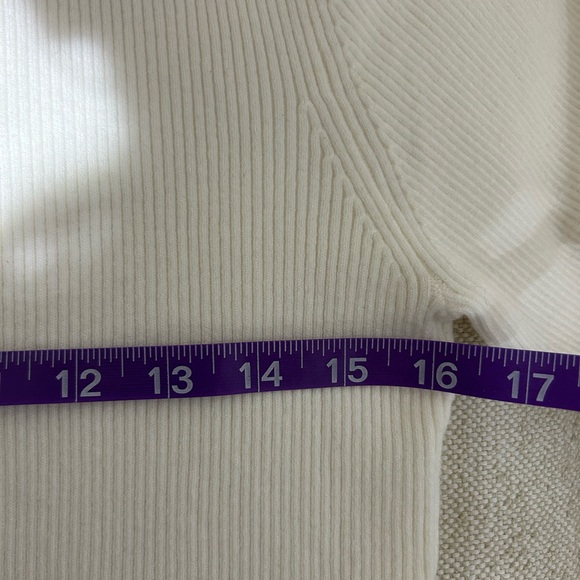 Ann Taylor Ivory Ribbed Knit Long Sleeve Sweater Mock Neck Women’s Size XL NWT - Picture 8 of 10